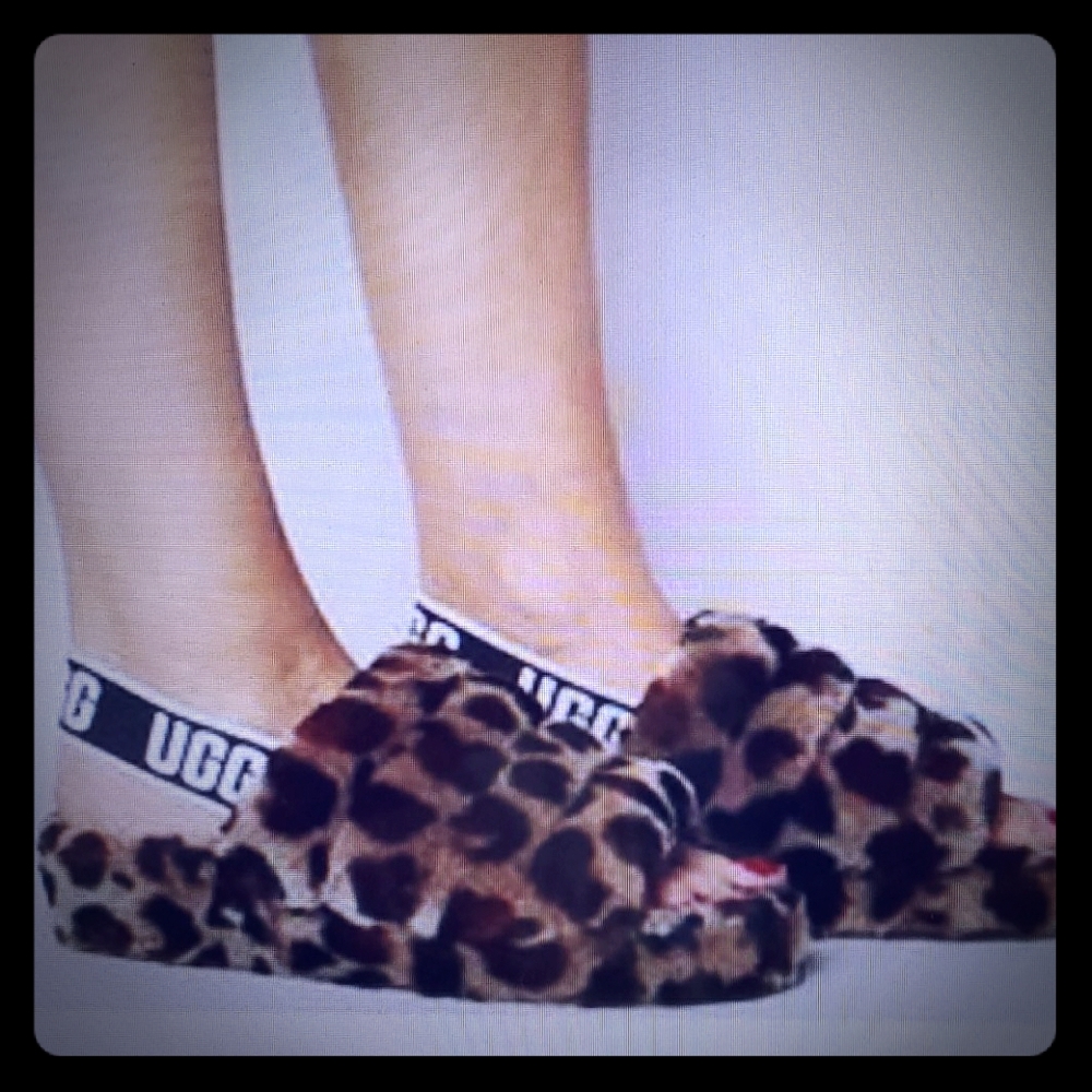 Ugg W Fluff Slide Leopard